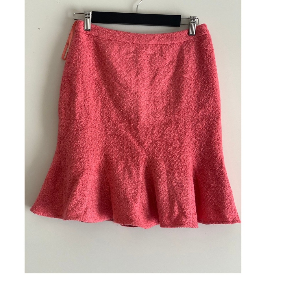 INC Coral Pink Boucle Wool Blend Trumpet Skirt 4P